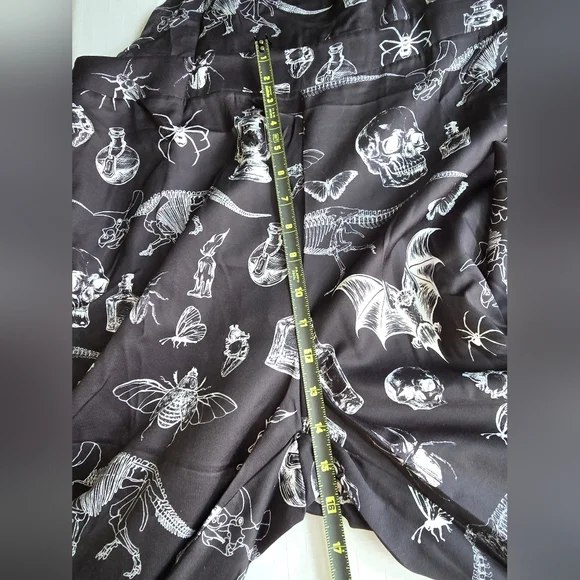 ROMWE Black and White Gothic Print Overalls Jumpsuit Whimsygoth Apothecary - Picture 7 of 11